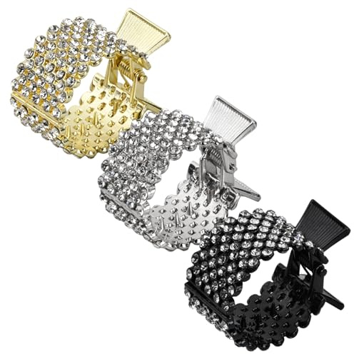 3 Piezas Pinzas para el Pelo de Metal para Mujeres, Accesorio para el Cabello Antideslizante para Niñas, Pinzas para el Pelo de Coletas altas, Pinzas para el Pelo Resistentes y Antideslizantes