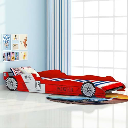 LXYZWRW Furniture Select Kinderbett Rennwagen 90x200 cm rot