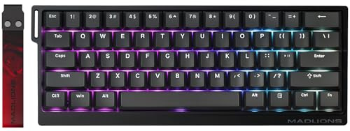 Hyekit x FGG MADLIONS MAD 60 HE RGB 60% Wired Magnetic Switch Mechanical Gaming Keyboard with Adjustable Actuation, 8000 Hz Polling Rate, Rapid Trigger Mode, Hall Effect Switches, for PC/Mac, Black | 8000Hz Polling Rate, Hall Effect Magnetic Switches, Adjustable Actuation Distance, 60% Compact Layout, 32K Ultra Scan Rate