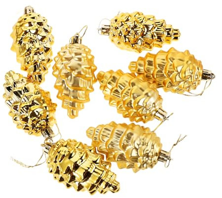 IMIKEYA 8st Weihnachtsbaum-anhänger Weihnachtsornamente Aus Tannenzapfen Aus Glas Tannenzapfen-Ornamente Aus Glas Vintage-weihnachtsschmuck Eleganter Weihnachtsschmuck Golden Plastik