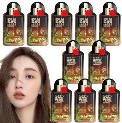 10 PCS Bubble Plant Hair Dye Plant Extract Based Hair Dye Easy to Wash Natural Household Instant Bubble for Women Men 30ml / Pcs