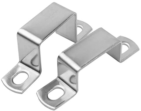 Lot de 2 colliers de serrage carrés en U - Boucles de fixation en forme de M - Carré - Tube rectangulaire - Clip de selle (35 x 35)