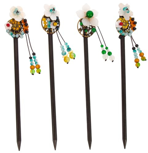 NOLITOY 4pezzi Bacchette Cinesi Decorazione e Accessori Per Acconciature e Bun Per e Ragazze