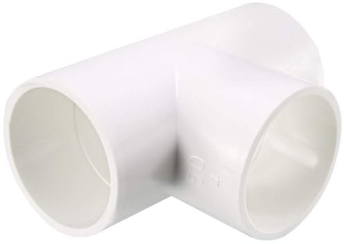 TOP-VIGOR 2Pcs 50mm Slip Tee PVC Pipe Fitting, T-Shaped 3 Way Coupling Connector Joints Adapter for Garden Water Pipe Connection, White