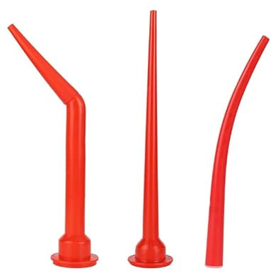 3PCS Caulking Nozzles for Caulking Gun Extra Long 30cm - Replacement Applicator Cones with Extension Tool, Includes 1 Straight and 2 Curved