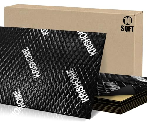 Sound Deading Material for Cars, 80 mil (2mm) Car Sound Deadening mat - Butyl Automotive Sound Deadener - Noise Insulation and Vibration Dampening Material (10 SqFt(0.95 SqM))