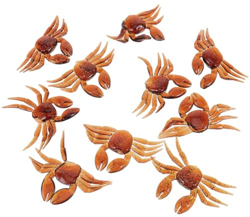 GRIRIW 20PCS Brown Artificial Crab Fishing Baits 3D Realistic Soft Lures Portable Reusable Fishing Tools for Freshwater Crab