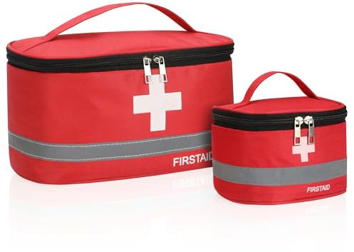 Romon Medikamententasche, 2 Stück, Rot | Reiseapotheke Tasche, Wasserdicht, Erste Hilfe Tasche Leer, Tragbar, Für Home Office Reisen Outdoor