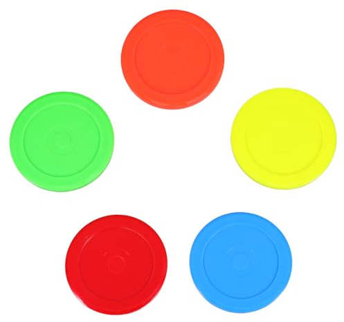 MAGICLULU 5 Pezzi Puck per Air Hockey da Tavolo Mini Dischi in Colorati per Gioco Fluido e Sfidante Accessori Ricambio Hockey Ghiaccio per Adulti
