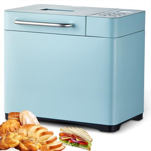 Bread Machine with Fruit and Nut Dispenser, Automatic Kneading and Fermentation, 15-Hour Reservation, Non-Stick Dough Maker