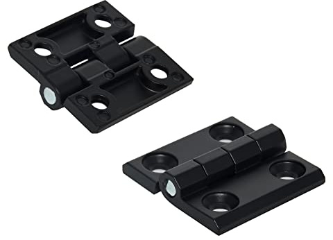 Flyshop Bisagra para puerta de aluminio negro, 48 x 48 mm, 2 unidades