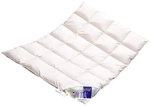 Vitaschlaf® W6- MEGA WARM Daunendecke WILDENTE Premium Daunenbett Made in Germany Since 1947 Große Größen (155x220cm)