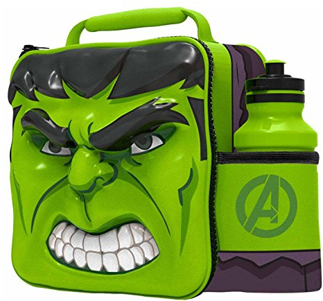 Marvel Hulk 3D Thermal Lunch Bag with Sports Bottle