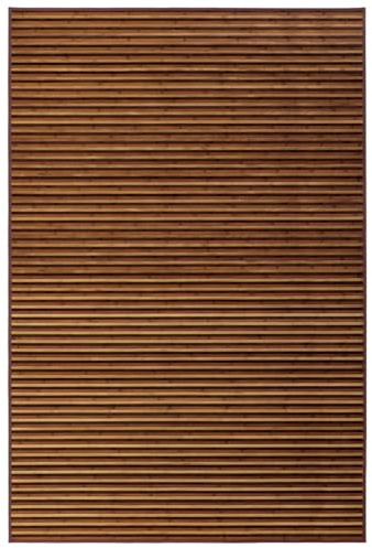 LOLAhome Alfombra de bambú Marrón y Natural de 200x300 cm, Antideslizante, Anti Manchas, Resistente a la Humedad, para Salón, Dormitorio, Cocina, Baño, Pasillo, Garaje
