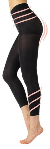 CALZITALY Leggings Riposante e Modellante, Pantacollant Microfibra, Compressione Media 8 mm/HG, Shaper & Push Up | 100 den | Nero | S, M, L, XL | Made in Italy