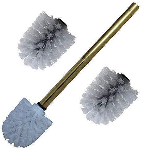 Escobilla de baño (3 unidades, mango dorado, 26 cm)