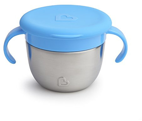 Munchkin® Snack+™ Stainless Steel Snack Catcher Cup with Lid, 9 Ounce, Blue, 1 Pack