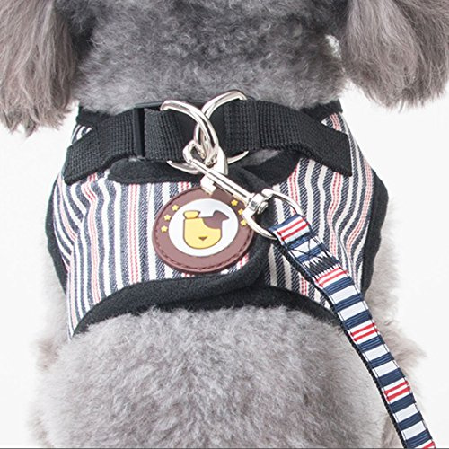 Hunde Geschirr Bowknot Brustgeschirre Air Mesh Harness Vest für Kleine, Mittelgroße Hunde Welpengeschirr mit 1.2M Hundeleine Katzen Walking Leine Hundegeschirr und Pet Leash (M, schwarz)