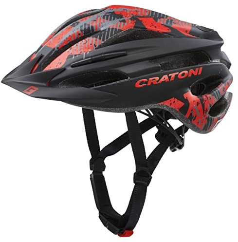 Cratoni Unisex – Erwachsene Pacer Fahrradhelm, Schwarz/Rot Matt, XS- S (50-55 cm)