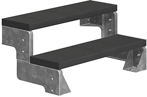 DOLLE Außentreppe Gardentop 2 Stufen Geschosshöhe 36-44 cm inkl. Trimax® Stufen in Anthrazit 100 cm