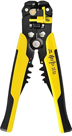 Automatic Wire Stripper Crimper Cable Cutter Multifunctional Stripping Tools Crimping Pliers Terminal Crimper 0.2-6.0mm (Yellow)