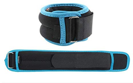 Knöchelgewichte 1 kg bis 3 kg Paar Handgelenkgewichte, Fitness, Krafttraining, Laufen, Tauchverbundgewebe, Klettverschluss, verstellbare Metallschnalle, Eisensandschuss, der 2 kg Knöchelgewichte ausf
