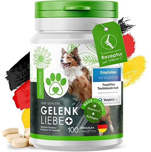 TreuePfote® - 100 Gelenktabletten Made in Germany für Hunde mit MSM, Grünlippmuschel und Teufelskralle - hohe Akzeptanz beim Hund - reicht für 6 Monate