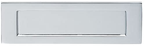 Inward Opening Letterbox Plate-220mm Fixing Centres- 255 x 80mm-Polished Chrome | Front Door Letterbox Plate Cover - Interior/Exterior Mailbox Tidy - Door Post Flap