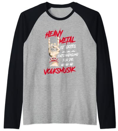 Heavy Metal Folk Music Metal Chip Fork Rock Gift Raglan Baseball Tee