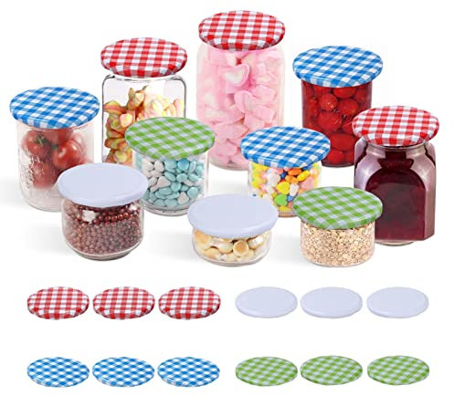 MorNon 100 tapas de repuesto para tarros de mermelada, 4 colores, 82 mm