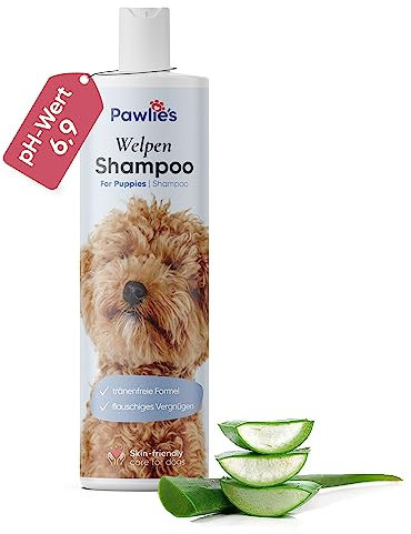 Pawlie's (NEU) Welpenshampoo Sensitiv - Tränenfreie Formel | Sicheres & natürliches Hundeshampoo für Welpen und empfindliche Hunde Aller Rassen | Parfümfreie, pH-neutrale (pH 7) Haut- & Fellpflege