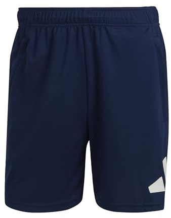 adidas Men's Train Essentials Logo Training Shorts, Dark Blue/White, XXL