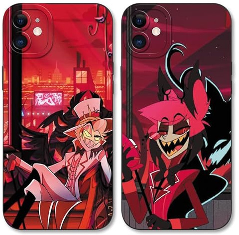 Yomyejisoo [2 Stück] Hazbin Hotel Handyhülle für Apple iPhone 15 6.1 Coole Anime-Muster Ultra Dünn Weich Silikon Stoßfest Kratzfest Case Schutzhülle für iPhone 15,cool 01