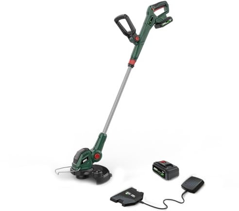 Webb Eco 20V Cordless 30cm Grass Trimmer & Edger - 8000RPM, 1.4mm Line, Telescopic Shaft, Edging Protector, Lightweight Design & 3 Year Warranty, 2Ah Battery & Charger Included