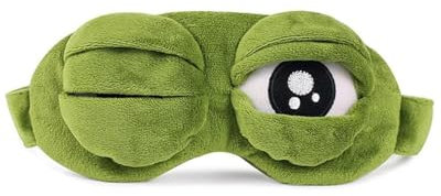 KGDUYC Augenmaske,schlafmaske，schlafmaske kinder，lustige geschenke，schlafmaske lustig， Flusen Karikatur Frosch Schlafen Lustige Neuheit Augenabdeckung Eyeshade Reise Maske (Grün)