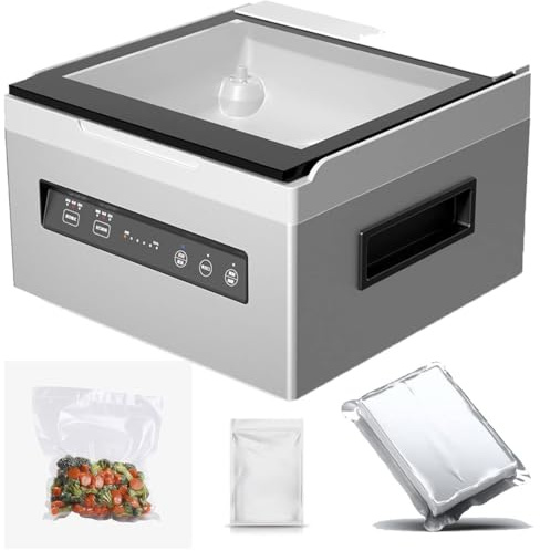 Chamber Vacuum Sealer 320W, 90KPA High Suction Power, Adjustable Three-Speed Mode, Sealing time is adjustable, Sous Vide Cooking, Bag Sealing Bar, Food Vacuum Machine Commercial Kitchens