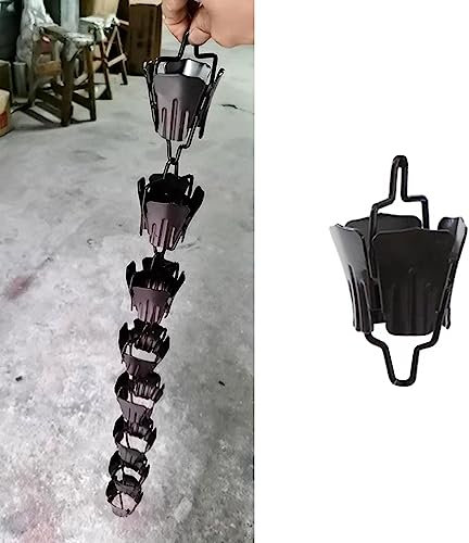 WDCDYQDH Rain Chain Rain Catcher Chain Aluminum Rain Chains for Gutters, Rain Downspouts Chain Petals Rain Collector Cups, 200cm/6.5ft (1 300cm/10ft)