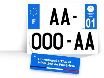 CMAPLAQUE Plaque Immatriculation 4X4 Plexiglass 275x200 mm - Homologuée SIV - Anti-UV et Résistante aux Intempéries - 4x4 - Caravane