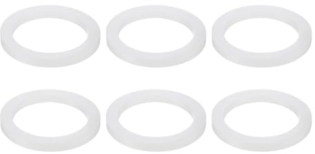 sourcing map 6 rondelle piatte in silicone solido DN20 2-19/32 OD x 2 ID x 0,6 cm di spessore, grandi rondelle O-Ring, distanziatore in gomma piatta industriale, bianco