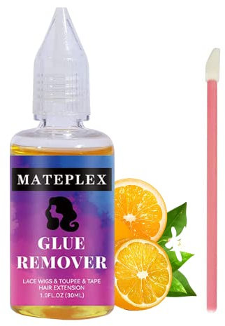 MATEPLEX Wig Glue Remover for Sensitive Skin Tape in Hair Extension Remover for Travel Lace Glue Solvent for Lace Wig and Hairpiece Fast Acting and No Residue(Yellow, 30ml)