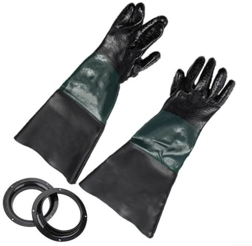 Zilimontt 23.6 Blast Gloves For Abrasive Blasting Used On Sandblasting Sandblaster Sand Blast Cabinet,Sand Blasting Gloves,Shot Blasting Gauntlets
