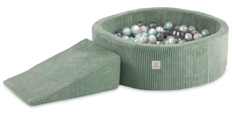 MISIOO Piscine à balles pour Enfants, avec Blocs de Construction en Mousse, 200 balles pour Aire de Jeux d'intérieur, Jeu sûr et créatif pour bébé