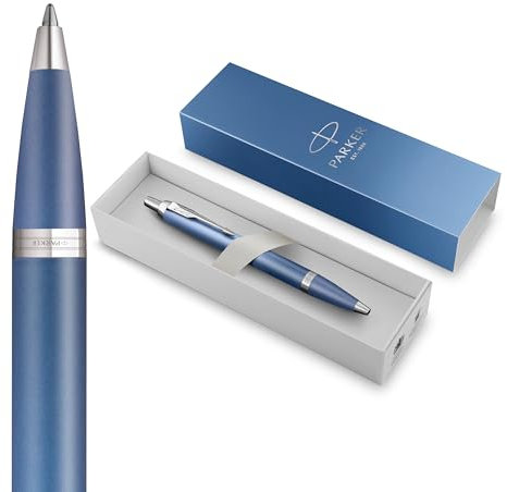 Parker IM Writing Rituals Kugelschreiber | Gehäuse in ruhevollem Blau mit Farbverlauf und Chrome-Zierteilen | Medium-Spitze | blaue Tinte | Geschenkbox