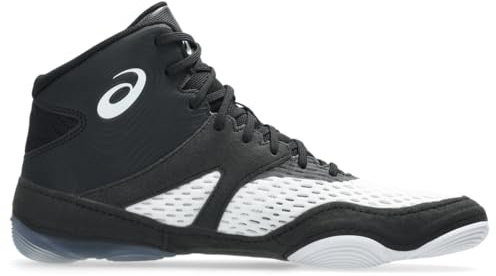 ASICS Men's Split Elite Wrestling Shoes, 10.5, White/Black