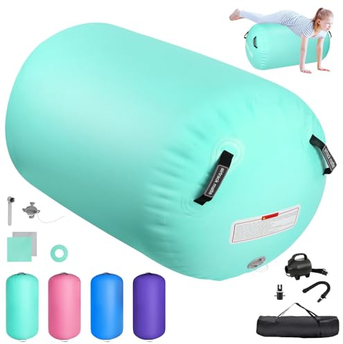 Air Roller Inflatable Tumbling Gymnastics Mat Air Roll Barrel Tumble, 100/120cm Yoga Gymnastics Fitness Roll
