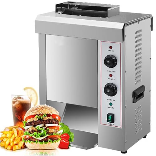 MJMLUCK Horno Tostador con Cinta transportadora, máquina eléctrica Comercial para Hacer Hamburguesas de 2000 W, panificadora automática, Temporizador de 0 a 3 Minutos, Temperatura Ajustable de 50 a