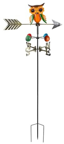 Sharplace Veleta de Metal con Forma de Búho, Decorativa Y Creativa, para El Patio Exterior de