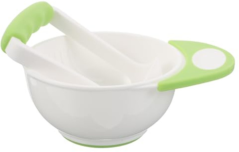 BESTonZON Babyschüssel mit Griff für Babynahrung Zerkleinern von Obst und Gemüse Rutschfester Boden Einfach zu Reinigen zum Pürieren und Füttern