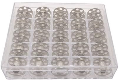 Eniyako 25 Metallspulen für BERNINA Nähmaschinen mit CB-Greifer – in praktischer Kunststoffbox – Ø 20 mm, Höhe 12 mm – Für viele alte & Neue Modelle (Activa, Artista, Aurora u.v.m.)