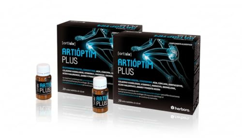 Herbora Artioptim Plus - Pack Ahorro 2 x 20 viales - Con Glucosamina, Condroitina, MSM, Cúrcuma, Colágeno y Ácido Hialurónico - Contribuye al Correcto Funcionamiento del Sistema Articular
